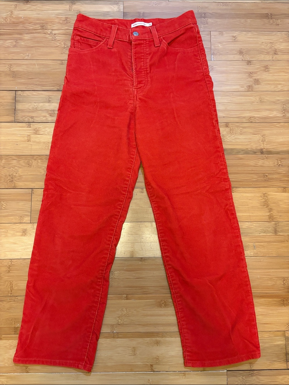 Levi's Bright Red Blood Orange Corduroy Pants
